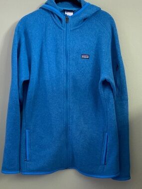 Patagonia Bright Blue Hooded Full-Zip Fleece Jacket